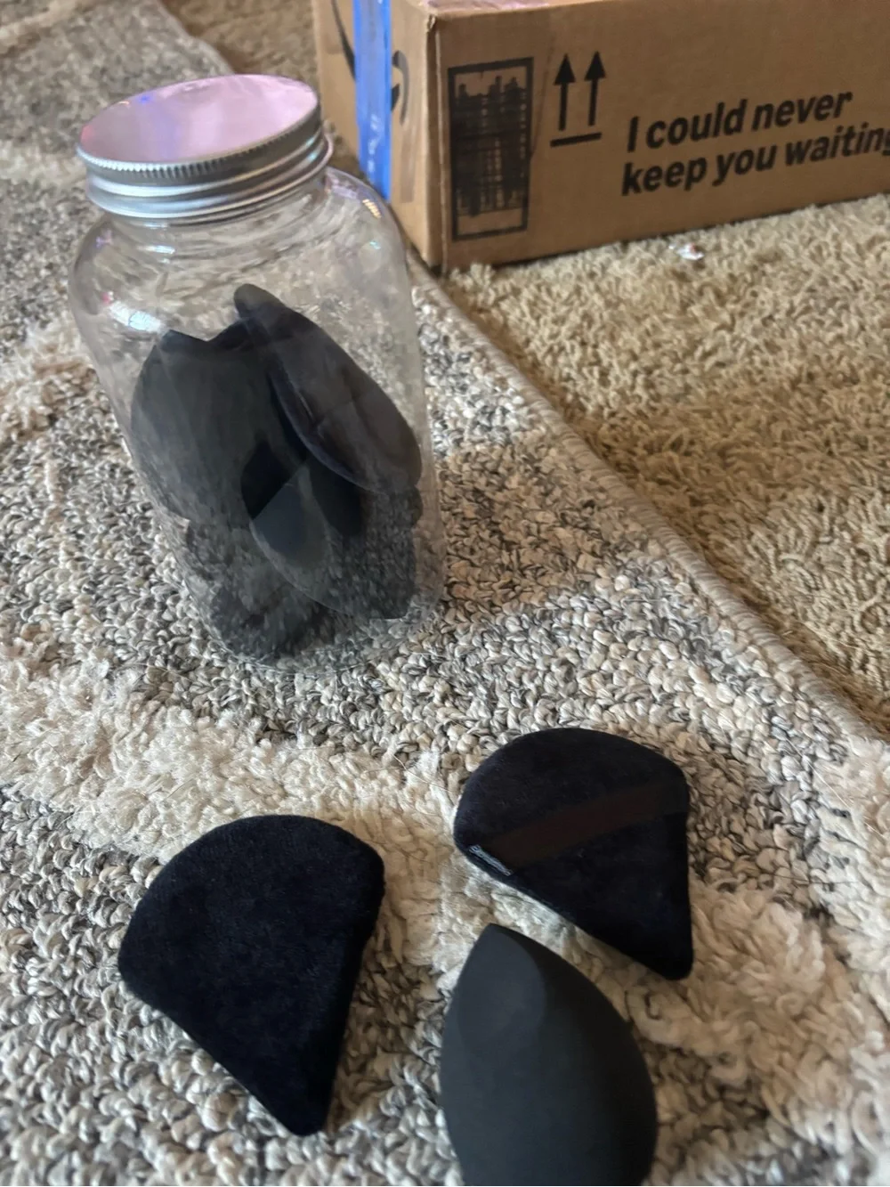 Black Makeup Sponge and Precision Applicator Set - Unbranded